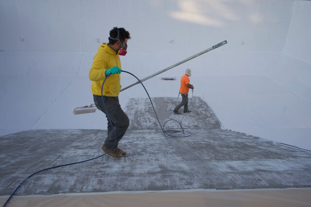 Toppenish city pool resurfacing, in progress
