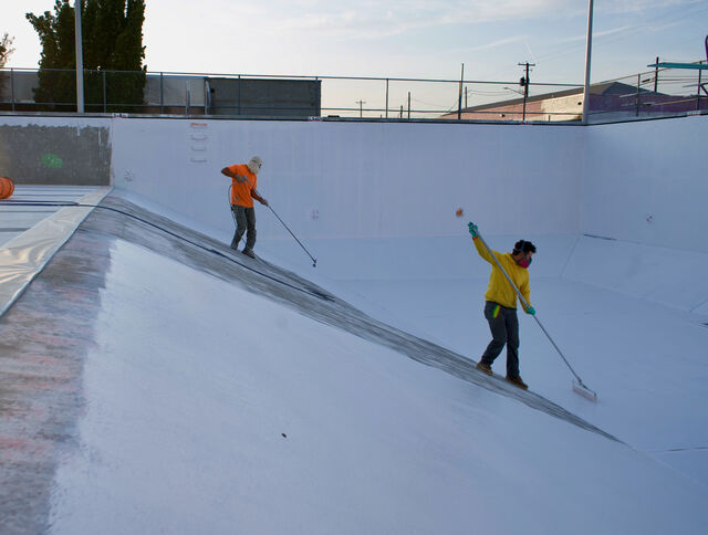 Toppenish city pool resurfacing, in progress