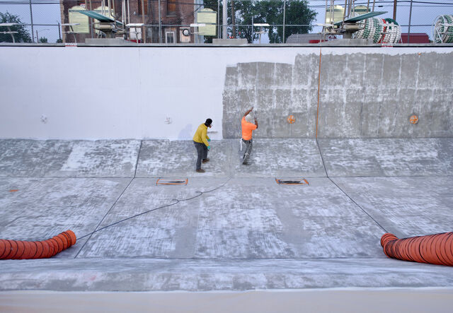 Toppenish city pool resurfacing, in progress