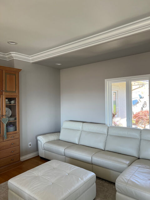 Living room, interior wall and trim